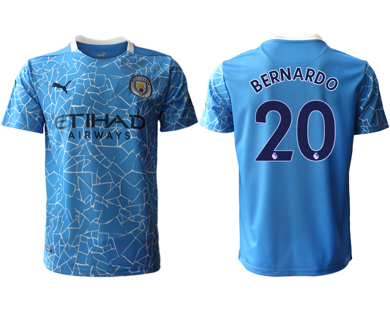Men 2020-2021 club Manchester City home aaa version #20 blue Soccer Jerseys